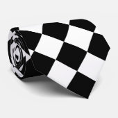 Zwart-wit dambord geruit vlag ontwerp stropdas (Opgerold)