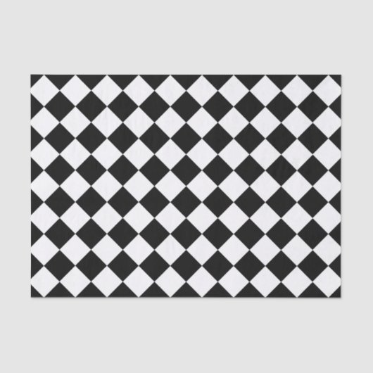 Zwart-wit dambord geruit vlag ontwerp tissuepapier (Voorkant)