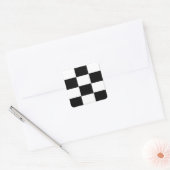 Zwart-wit dambord vierkante sticker (Envelop)