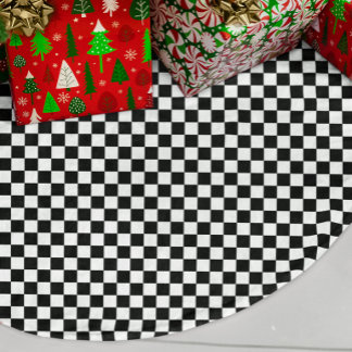 Zwart-wit dambordpatroon kerstboom rok