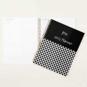 Zwart-wit dambordpatroon planner (Display)