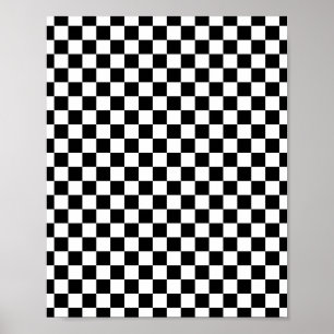 Zwart-wit dambordpatroon poster