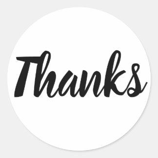 Zwart-wit dank u eenvoudige zakelijke sticker