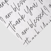 Zwart-wit Dank U Ik ben Gezegend Typografie Tissuepapier (Detail)