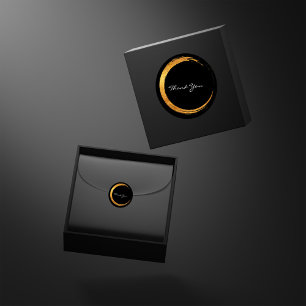 Zwart wit Dank u Monogram Gold Minimalisme Vierkante Sticker