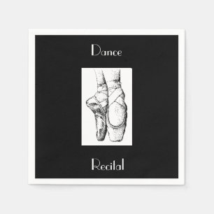 Zwart-wit dansrecital papieren servetjes servetten