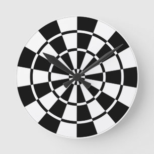 Zwart-wit dartboard ronde klok