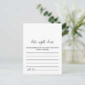 Zwart-wit Date Night Ideas Kaarten (Staand voorkant)