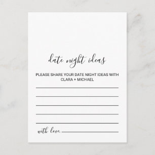 Zwart-wit Date Night Ideeën Kaarten