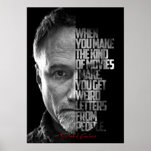 Zwart-wit David Fincher Quote Poster