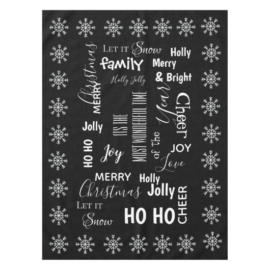 Zwart-wit: "De mooiste tijd van het jaar" Tafelkleed (Voorkant)