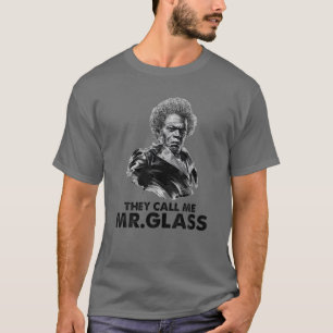 Zwart-wit De Mr Glass Design Movie Series F T-shirt