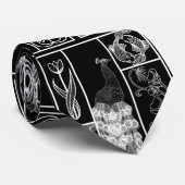 Zwart-wit deco, stijlvol, aanpasbaar stropdas (Opgerold)