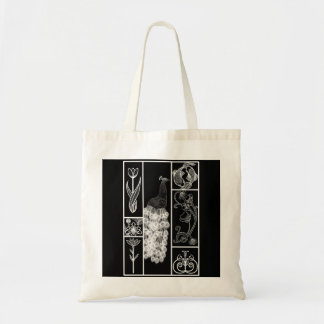 Zwart-wit deco, stijlvol, aanpasbaar tote bag