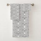 Zwart-wit decodepatroon bad handdoek (Insitu)