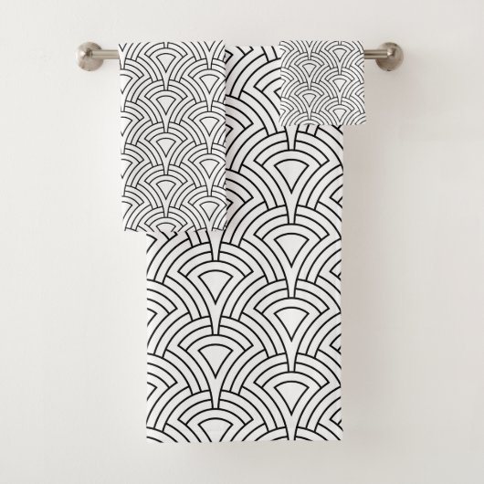 Zwart-wit decodepatroon bad handdoek (Insitu)