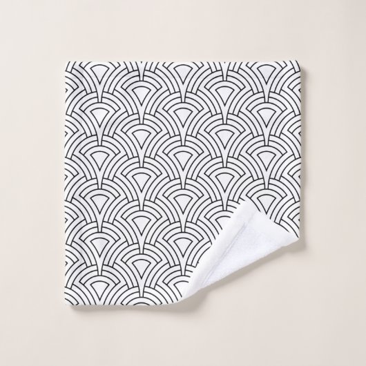 Zwart-wit decodepatroon bad handdoek (Wasdoekje)