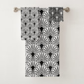 Zwart-wit decodepatroon bad handdoek (Insitu)