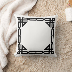 Zwart-wit decorarive geometrisch Lijst Kussen