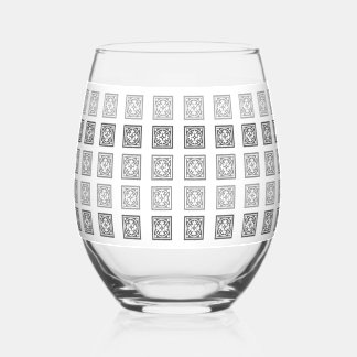 Zwart-wit decoratief wijnglas wijnglas zonder voet