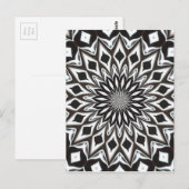 Zwart-Wit decoratieve Mandala Briefkaart (Voorkant / Achterkant)