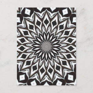 Zwart-Wit decoratieve Mandala Briefkaart
