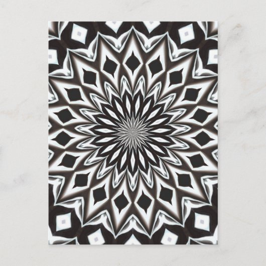 Zwart-Wit decoratieve Mandala Briefkaart (Voorkant)