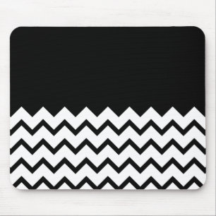 Zwart-wit. Deel Zig Zag, Part Plain Black. Muismat