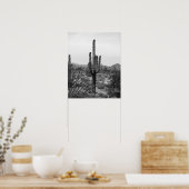 Zwart-wit Desert Cactus 16x20 Poster Print (Keuken)