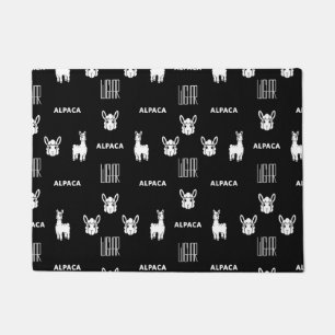 Zwart-wit deurmat Alpaca van Wighar
