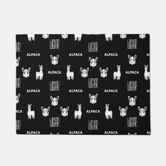 Zwart-wit deurmat Alpaca van Wighar