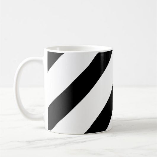 Zwart & Wit Diagonaal Koffiemok (Links)