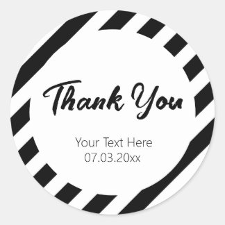 zwart-wit diagonaal strepenpatroon ronde sticker