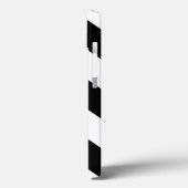 Zwart-wit diagonale streep, naam, rood Case-Mate iPhone case (Achterkant / Links)