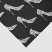 Zwart wit diamant hoge hak schoen bruiloft tissuepapier (Detail)