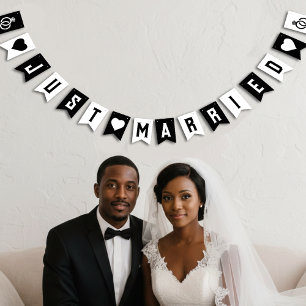Zwart & wit diamanten ring hart net getrouwd vlaggetjes