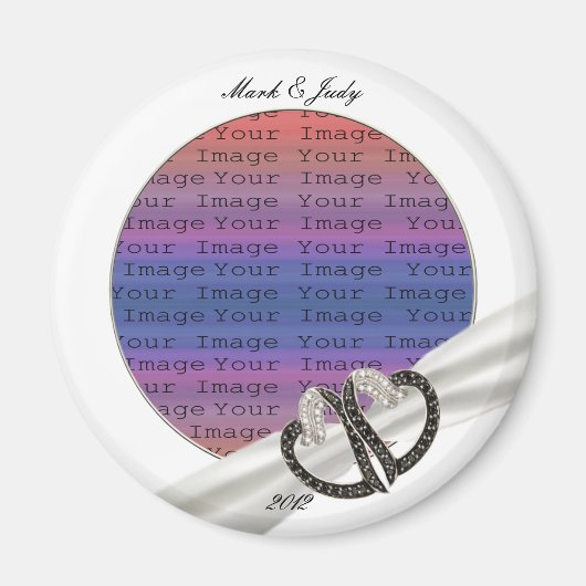 Zwart-wit diamantharten Magnet Magneet (Voorkant)