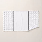 Zwart-wit diamantpatroon bad handdoek (Handdoek)