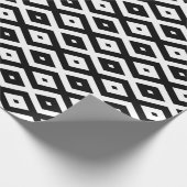 Zwart-wit diamantpatroon cadeaupapier (Hoek)