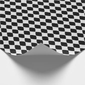 Zwart-wit diamantpatroon cadeaupapier (Hoek)
