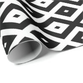 Zwart-wit diamantpatroon cadeaupapier (Rol Hoek)