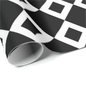Zwart-wit diamantpatroon cadeaupapier (Rol Hoek)