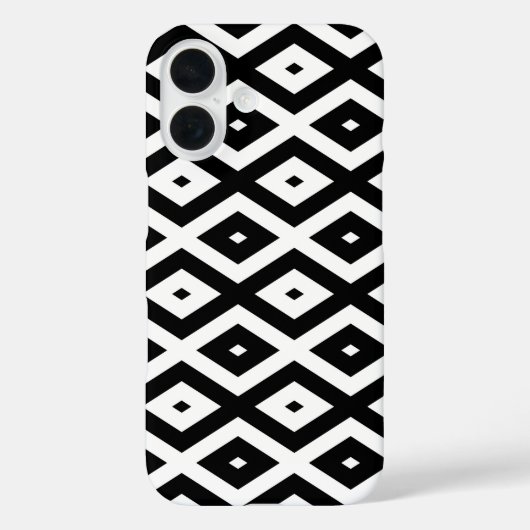Zwart-wit diamantpatroon Case-Mate iPhone case (Achterkant)