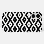 Zwart-wit diamantpatroon Case-Mate iPhone case (Achterkant (horizontaal))