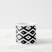 Zwart-wit diamantpatroon espresso kop (Voorkant)
