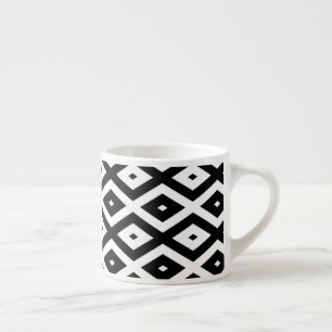 Zwart-wit diamantpatroon espresso kop