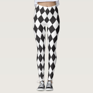 Zwart-wit diamantpatroon leggings