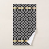 Zwart-wit diamantpatroon met Gold Accent Bad Handdoek (Handdoek)