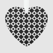Zwart-wit diamantpatroon ornament (voorkant)