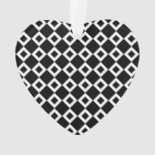 Zwart-wit diamantpatroon ornament (achterkant)